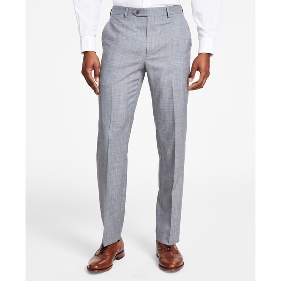 Michael Kors Suit Pants Grey Plaid Wool-Blend, 38x32 - Picture 1 of 4